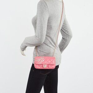 Chanel Pink Quilted Lambskin Leather Peace Sign/Victory New Mini Bag